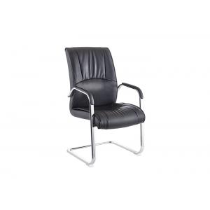 China High Back Ergonomic 1040 Mm Black Leather Reception Chairs supplier