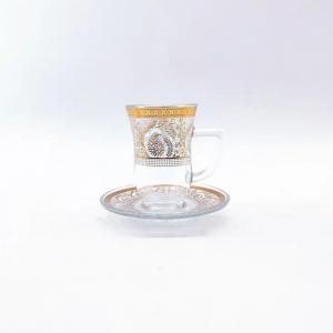 Custom Turkish Glass Tea Cups 55mm Top Diameter Serving Cawa Cup Set