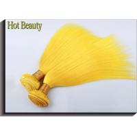 China 一直線に並ぶカスタマイズされた黄色い絹のまっすぐに100%の人間の毛髪延長長続きがするクチクラ for sale