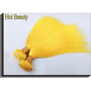 China Customized Yellow Silk Straight 100% Human Hair Extensions Long Lasting Cuticle Aligned supplier