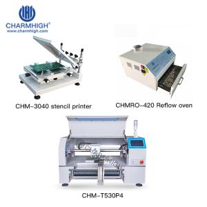 China 導かれたSMTの生産ライン:Smtのデスクトップの一突きおよび場所機械CHM-T530P4+ReflowオーブンCHMRO-420+StencilプリンターCHM-T3040 wholesale