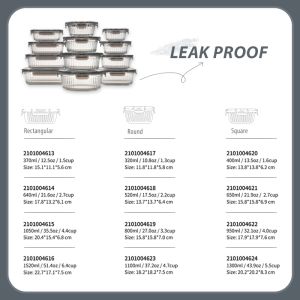 China Borosilicate Glass Food Container with Airtight Cool Lock Lid wholesale