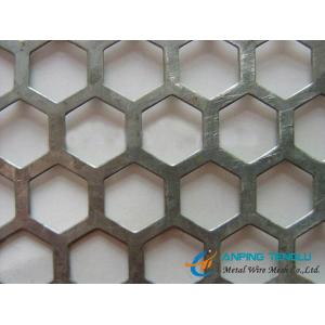 China Hexagonal Hole Staggered Perforated Metal, 4.5mm to 12.7mm Hole Size supplier