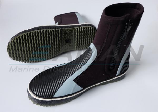 5mm hi top zipper Neoprene wetsuit boots with anti-slip rubber sole for scuba