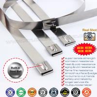 China 7.9mm Width Self-locking Metal Cable Ties, 100-1000mm Length Ball-locking Tie Straps Stainless Steel 304/316/316L on sale