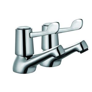 China Coral 3/4 Pareja de griferías de baño de latón pulido con un acabado cromado elegante supplier