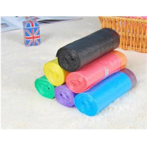 China HDPE Packaging Home Garbage Bags , Drawstring Trash Can Liners Customized Size supplier