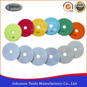 100mm White Type Diamond Floor Polishing Pads For Removing Scratches