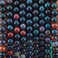 China Blood Stone Round Bead Natural Crystal Gemstone Loose Bead Strands for DIY Jewelry Making on sale