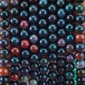 Blood Stone Round Bead Natural Crystal Gemstone Loose Bead Strands for DIY Jewelry Making