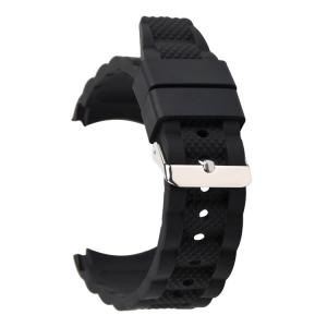 Mens Curved Watch Straps Adjustable Silicone Rubber Watch Band For Heavy Watch
