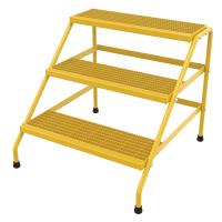 China Yellow 3 Step Aluminum Step Stool 500lbs Lightweight Aluminium 3 Step Ladder on sale