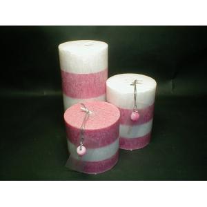 100% palm wax  2 color tones scented pillar candle with pearl and printing fragrance card