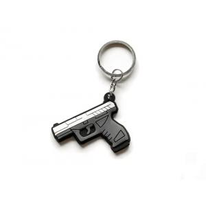 China Custom Logo Mini Key Chains Silicone Toy Gun Soft PVC Keychain supplier