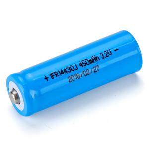 China 3.2v 450mAh 14430 LiFePO4 Battery Cells Rechargeable Lithium Battery supplier