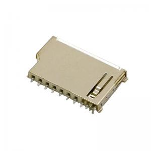 China Short Body 9Pin SD Memory Card Connector Push Push Type Copper Shell supplier