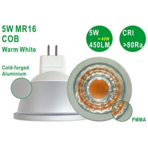 China Energy Saving Aluminium 5W 450LM CRI80 Bright G5.3 MR16 Warm White COB Spotlight supplier