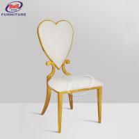 China Netflix Style Gold Stainless Steel Banquet Wedding Chair Heart Shaped Backrest Hotel on sale