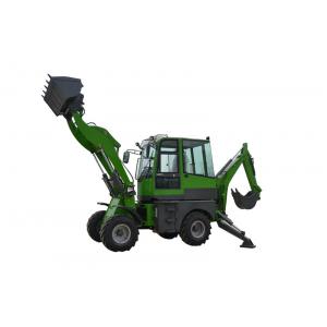 China CE Approved Excavator Backhoe Loader 4WD Backhoe Wheel Loader Green Black supplier