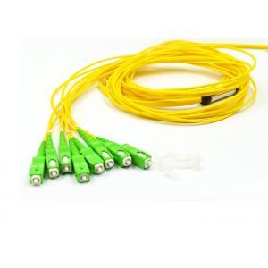 China SC APC Single Mode Fiber Patch Cord 12 Cores Yellow Color 55dB Return Loss wholesale