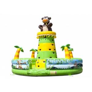 Jungle Theme Monkey Inflatable Climbing Tower Wall With Trees