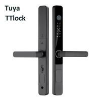 China TTlock IP65 Aluminium Door Electric Lock Tempered Glass Automated Front Door Lock on sale
