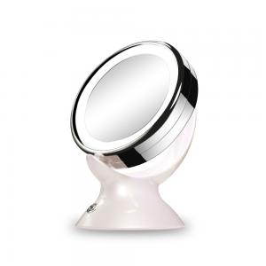 China 5x Magnifying LED Makeup Mirror , Desktop Round Cosmetic Mirror supplier