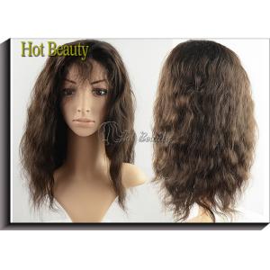 China Long Brown Curly Brazilian Human Hair Full Lace Wigs for Thin Hair 120g - 200g supplier