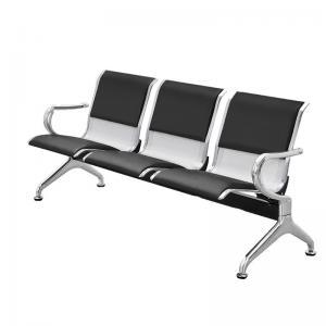 China Hospital Furniture PU Hospital Waiting Chairs from Stainless Steel Public Row Chair supplier