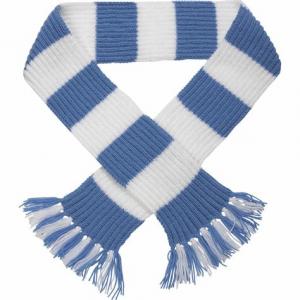 China 50cm Winter Wool Free Striped Scarf Knitting Pattern With Embroidery Logo supplier