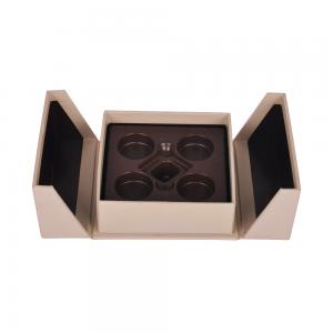 Small Double Door Chocolate Paper Boxes Packaging With Plastic Insert