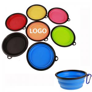 Promotional Colorful Portable Dog Bowl Silicone Folding Bowl Logo Customized