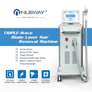 Hottest 3 wavelength 755nm 808nm 1064nm alex diode Nd Yag laser hair removal system beauty machine