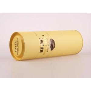 China Customised Movable Lid Yellow Wine Bottle Gift Tube / Cardboard Paper Tubes supplier