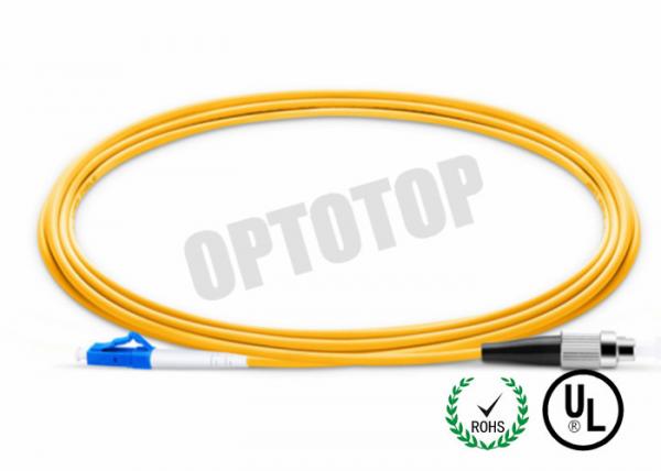 LC - FC UPC Connector Fiber Optic Patch Cord 1F 3.0mm OFNR CORNING SMF - 28