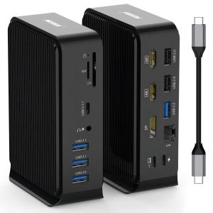 China Thunderbolt 3 Dock Dual 4k 60hz 2 RJ45 Gigabit Ethernet wholesale