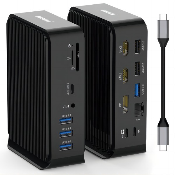 Thunderbolt 3 ドック デュアル 4k 60hz 2 RJ45 ギガビット イーサネット