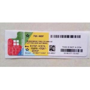 32 bit / 64 bit win 7 professional sp1 product key COA License Sticker