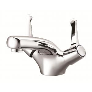 Antirust 2 Handle Single Hole Bathroom Faucet Double Handle Basin Faucet