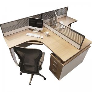 China Simple Modular Panel Computer Office Cubicle Workstation for 2 4 6 People Desk Design supplier