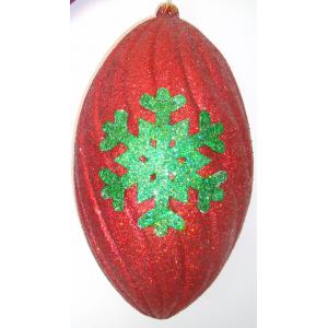 China Red Pupa Shape Shopping Mall Christmas Decorating with Green Snowflake Tinsel supplier