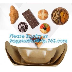 China Disposable brown kraft paper boat paper food tray,Latest design food grade cardboard food fold paper boat trays bagease supplier