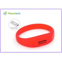 China Red Silicone Bracelet Usb Flash Drive Wristband Flash Memory Stick on sale