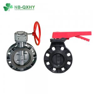 Flange Connection PVC Butterfly Valve for Pressure Test Water Supply Valve by Gear Handle
