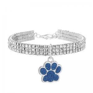 China Amazon Hot Selling Cute Dog Accessories Shining Collar With Crystal For Pet Dog Cat supplier