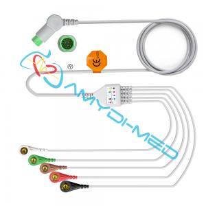China 5 Leads ECG EKG Cables Compatible HP ECG Monitors supplier