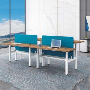 4 Person Electric Office Workstation 25mm Wooden OEM Height Adjustable Office Desk