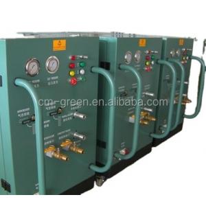 China CFC HCFC HFC freon recovery machine 5hp oil less  refrigerant recovery charging machine ac recharge machine R134a R22 supplier