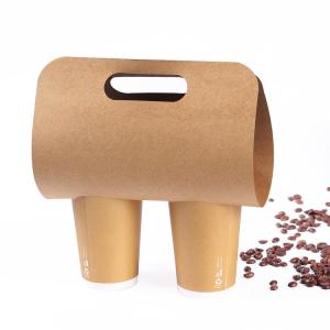 China 350g Kraft Single Double Cup Takeaway Coffee Cups Holder supplier