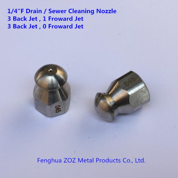 1/4" F Stainless Steel Drain Cleaning Nozzle ,Sewer Jetting Nozzle